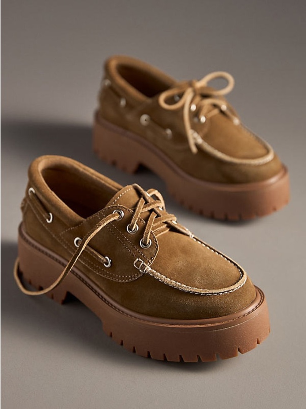 Jeffrey Campbell Crushed T-Lug Platform Boat Shoes, NWOT, size 5